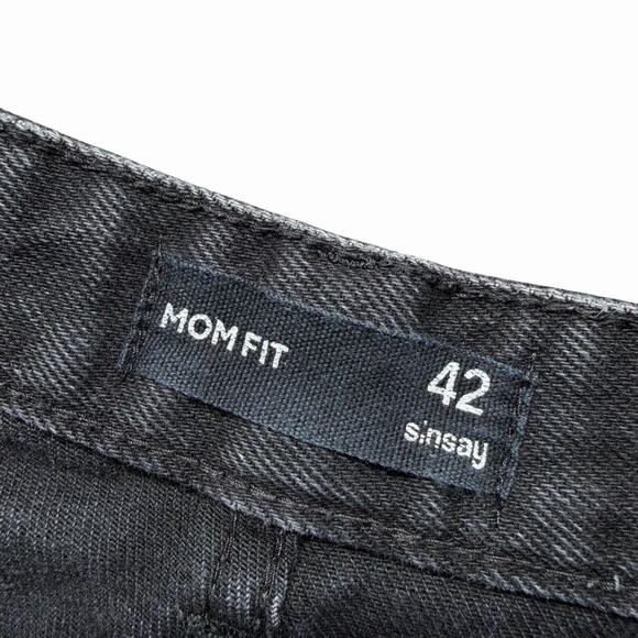 Sinsay Mom Fit Jeans Black Women’s US Sz 10 High Rise Straight Leg - Picture 12 of 12
